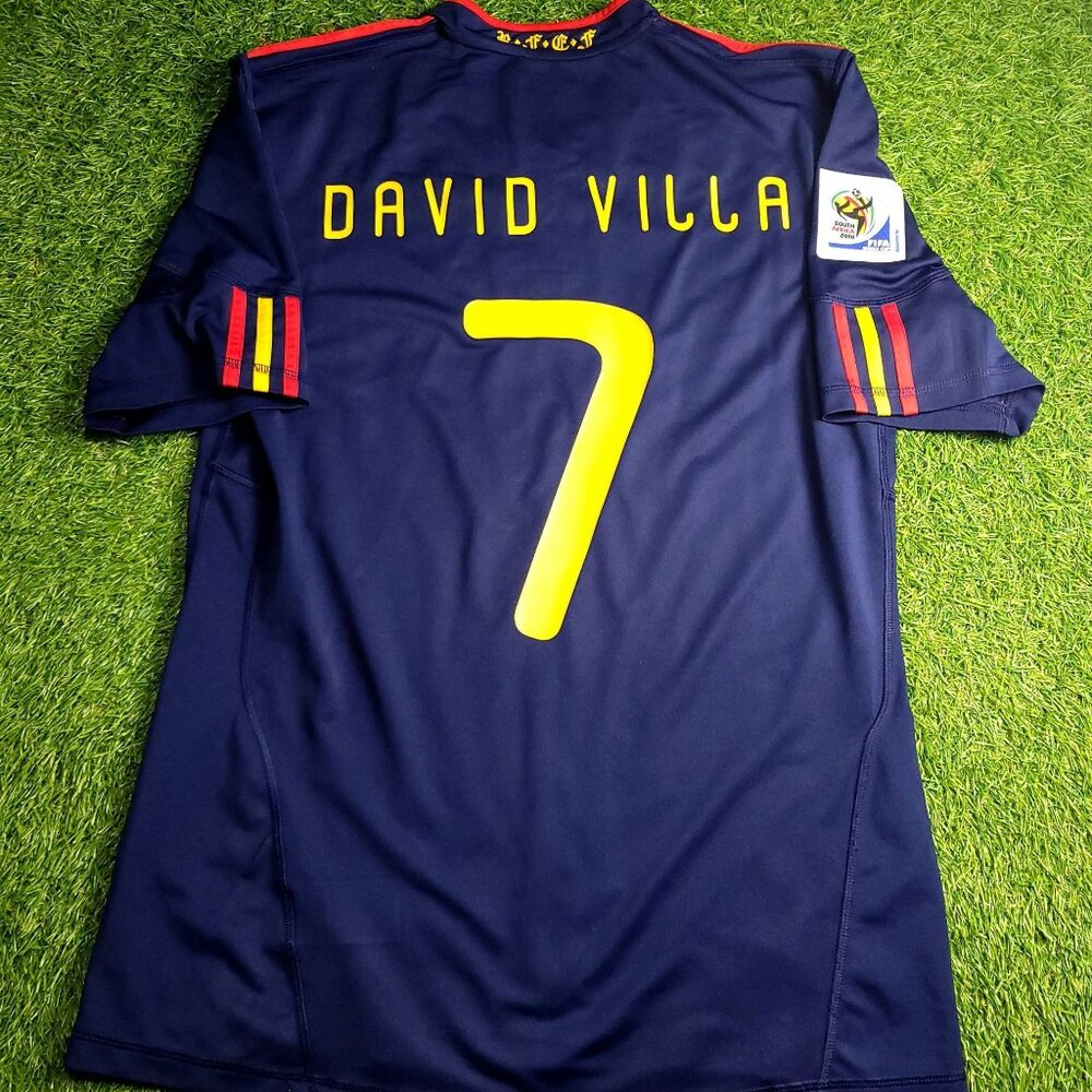 Villa Spain 2010 WORLD CUP FINAL Away Soccer Jersey M SKU# P47896